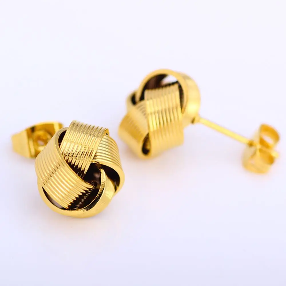 Фото FS Cute Copper Earrings Ladies Daily Jewelry Gift Woven Earrings Female Fashion Fansheng Brand №2
