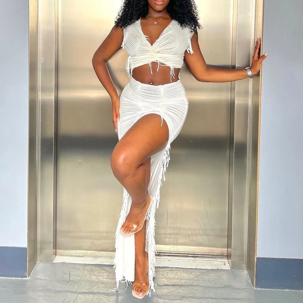 

Купальник, юбка, накидка, комплект из 2 предметов, женский укороченный топ и длинная юбка, купальный костюм, модная однотонная открытая Сексуальная Пляжная накидка, наряды