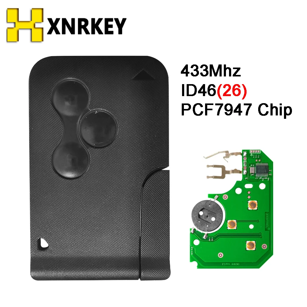 

XNRKEY Вторичный рынок/оригинальный чип PCF7947 смарт-ключ дистанционный Автомобильный ключ для Renault Megane II Scenic II Grand Scenic 2003-2008
