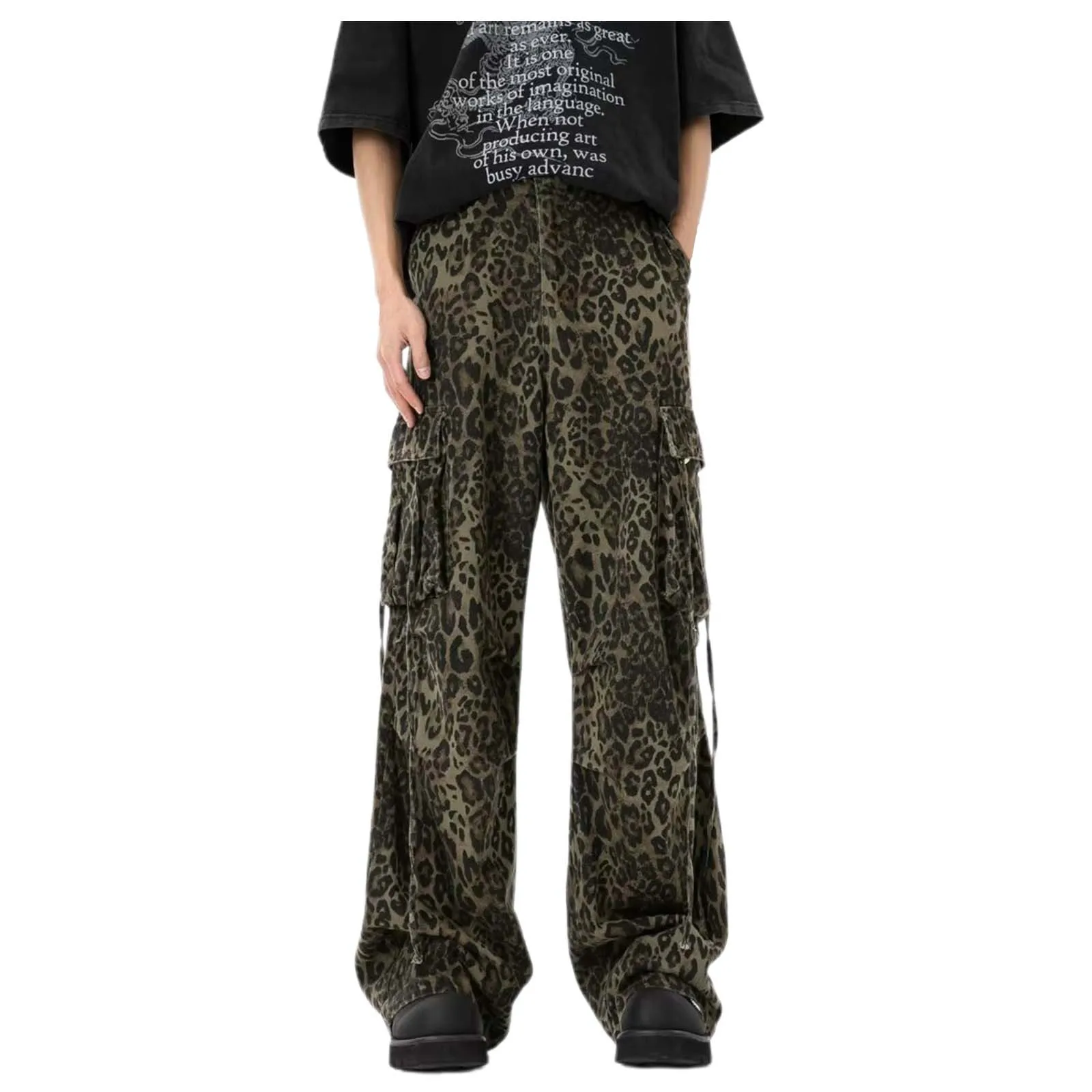 Брюлоны для мебели Con Estampado De Tamaño Pierna Ancha Cintura Alta Pantalones Cargo 501 сужающие