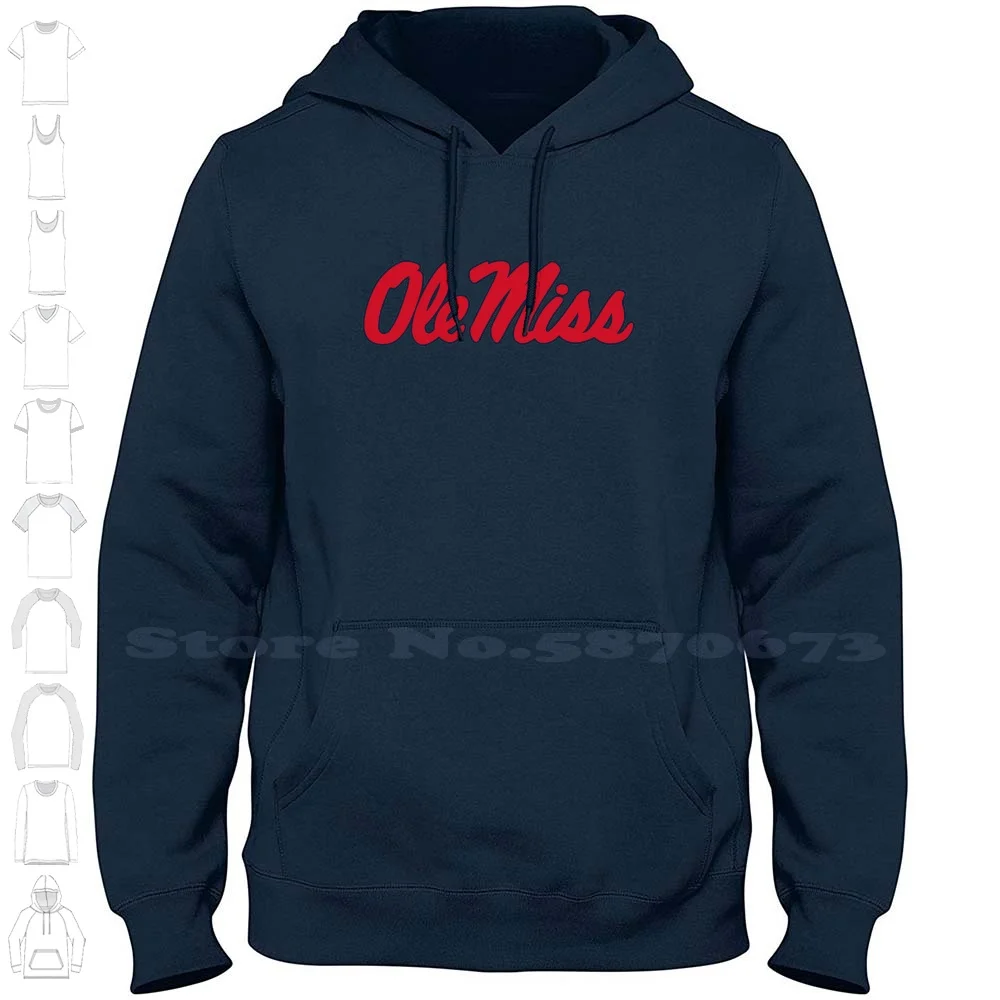 

Ole Miss Rebels Logo Casual Clothing Sweatshirt Printed Logo Graphic Hoodie