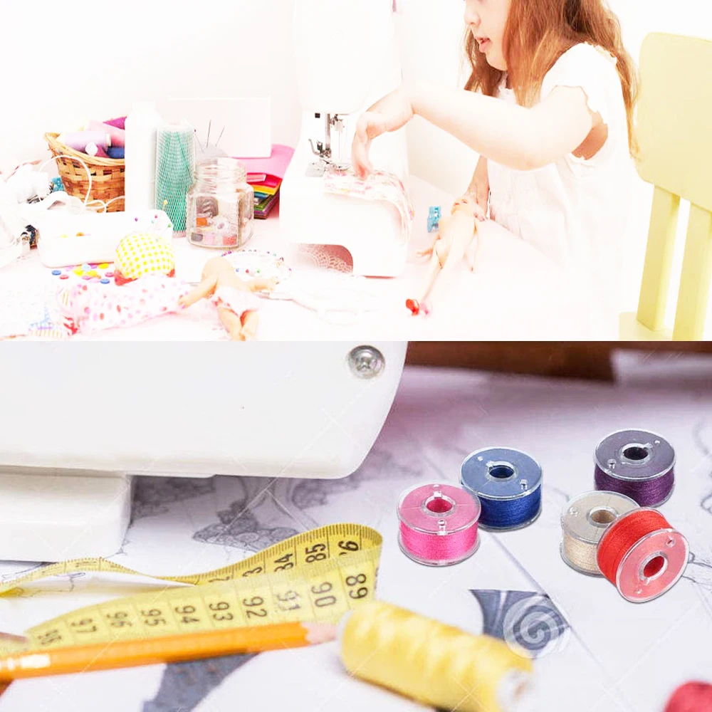 25 шт. пластиковые предварительно намотанные шпули SA156 разных цветов для вышивки и