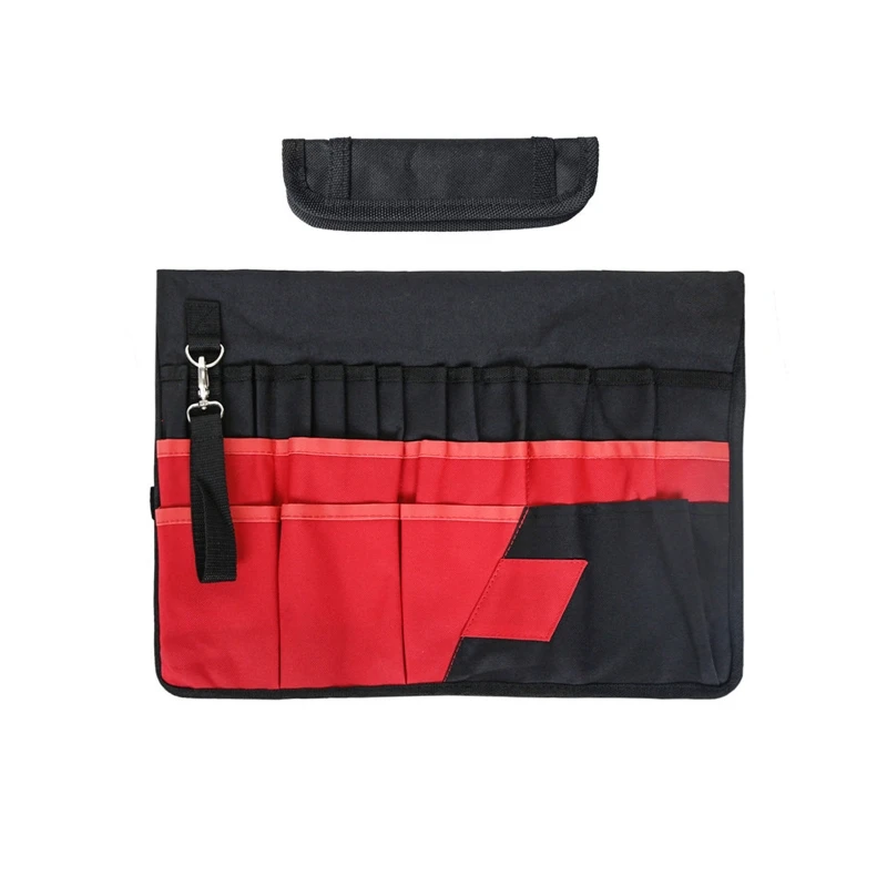 

Gardening Tools Bucket Bag with 42 Pockets Outdoor Multifunctional Better Sturdy Oxford Fabric for Women Men Black & Red
