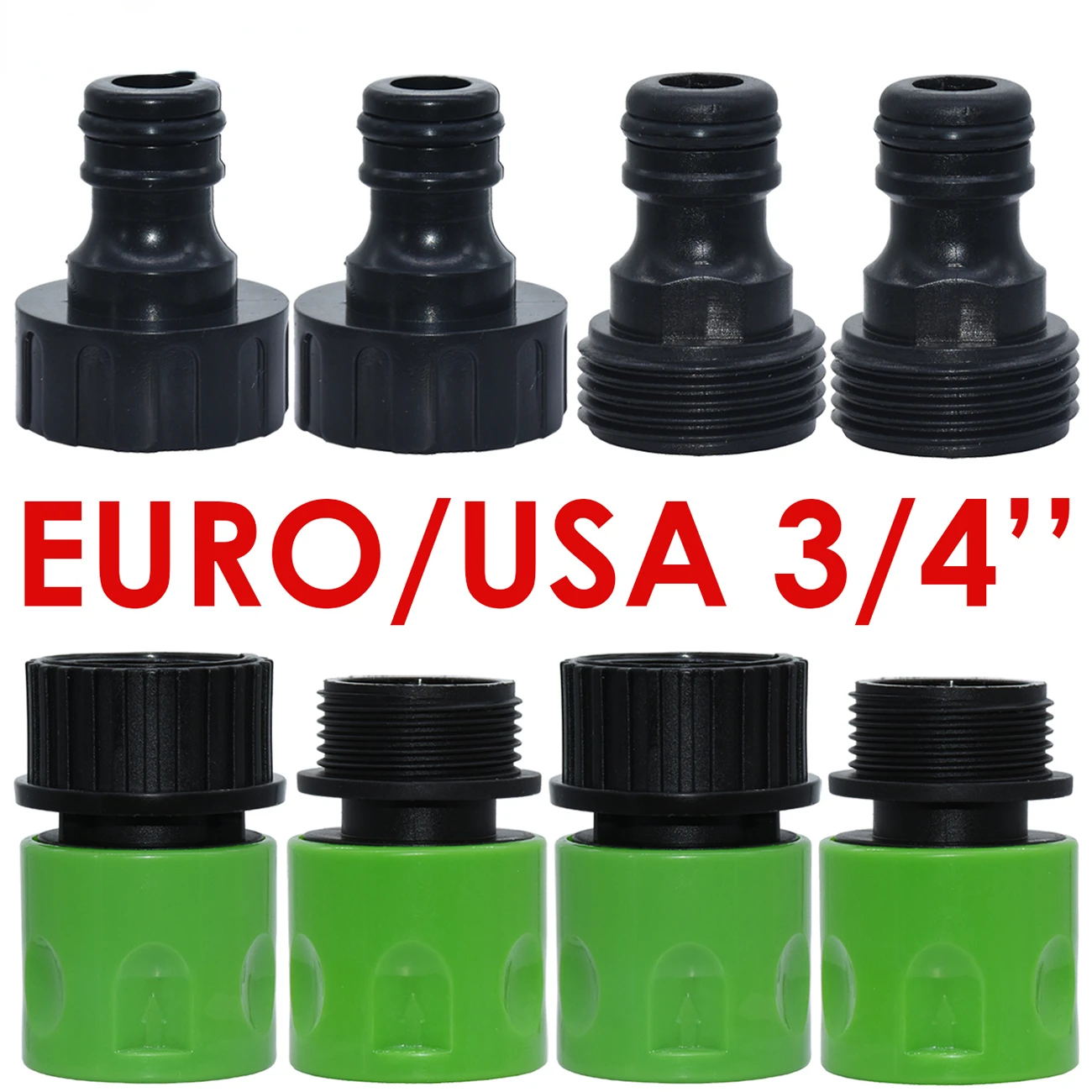 

Quick Connector Nipple EURO USA 3/4 Inch Male Threaded Hose Pipe Adapter for Garden Tubing Drip Irrigation Watering System