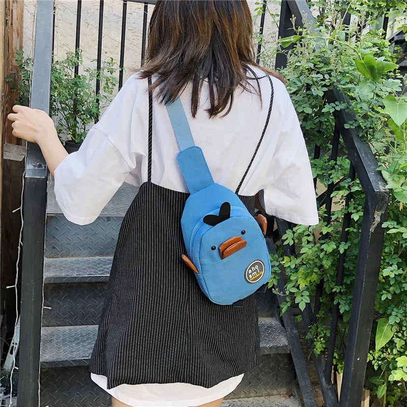 

Women Crossbody Bag Ins Fashion Cartoon Color Zipper Mini Canvas Bag Vertical Square Messenger Waist Bags Female Сумка Женская