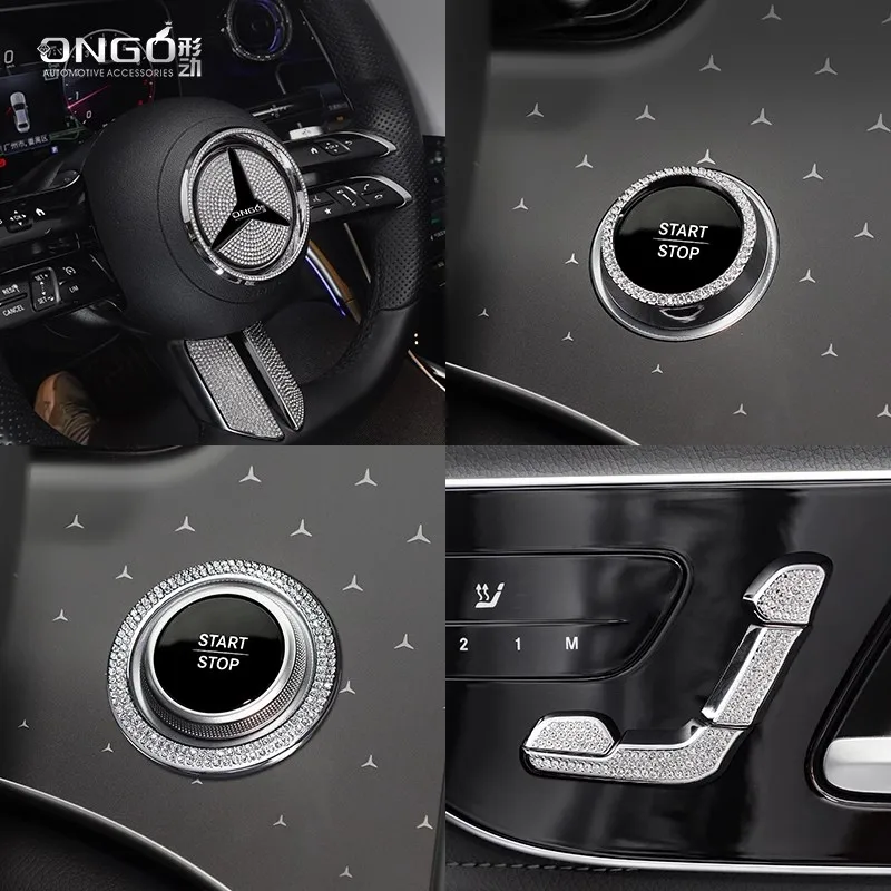 ONGO подходит для Mercedes-Benz EQE SUV интерьерное рулевое колесо логотип Кристалл