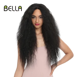 Bella Synthetic 13*4 Lace Front Wig 30 Inch Curly Wigs Cosplay Wigs For Women Ombre Blonde Color Lace Wig Heat Resistant Fiber