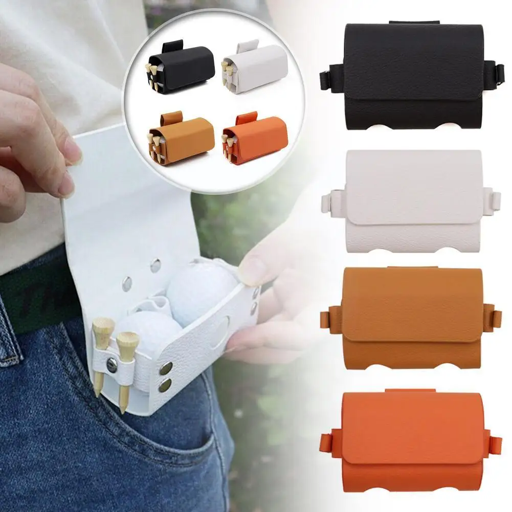

Golf Mini Bag Pu Leather With Golf Tees Golf Balls On Waist Golf Belt 4 Colors To Choose Brown Gift For Husband W9y7