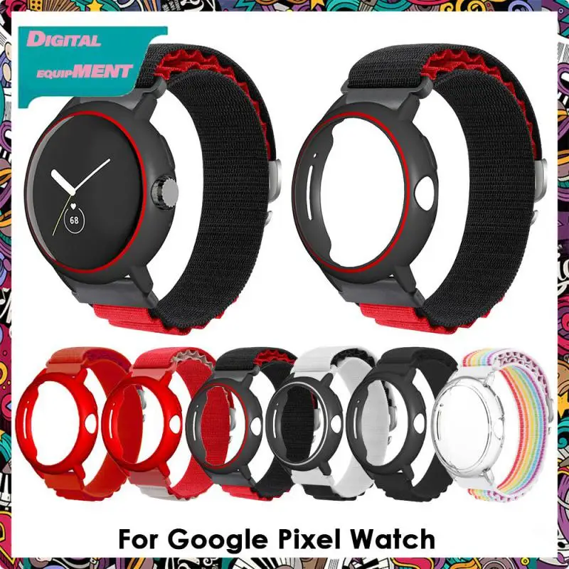 

Soft Belt Watch Bracelet Pc Cover 2 In1 For Google Pixel Watch Sport Anti-drop Case Silicone Strap Replacement Fashion Wristband