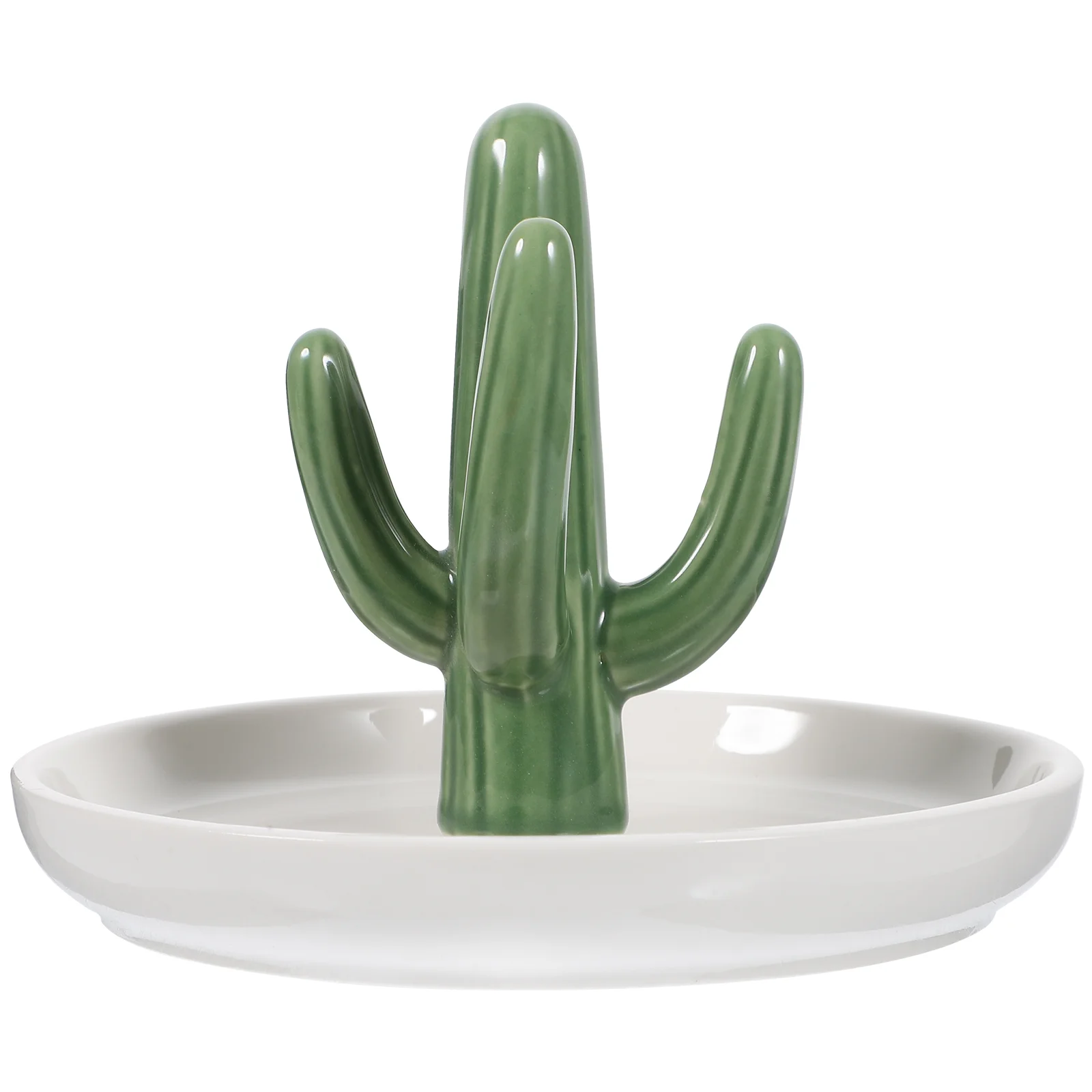 

Cactus Jewelry Tray Bathroom Decorations Trinket Display Dish Ring Plant Ceramics