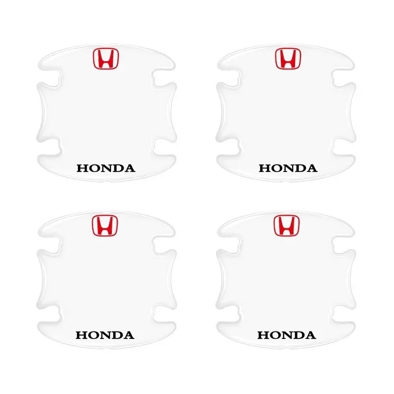 

8 шт./4 шт., защитные наклейки на дверную ручку автомобиля, прозрачные наклейки против царапин для Honda Accord Odyssey Civic CRV Inspire Envix City