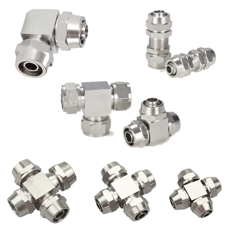 

PV PE PM PZA Copper Plated Nickel Pneumatic Air Quick Connector For Hose Tube OD 4MM 6 8 10 12 14 16MM Fast Joint Connection