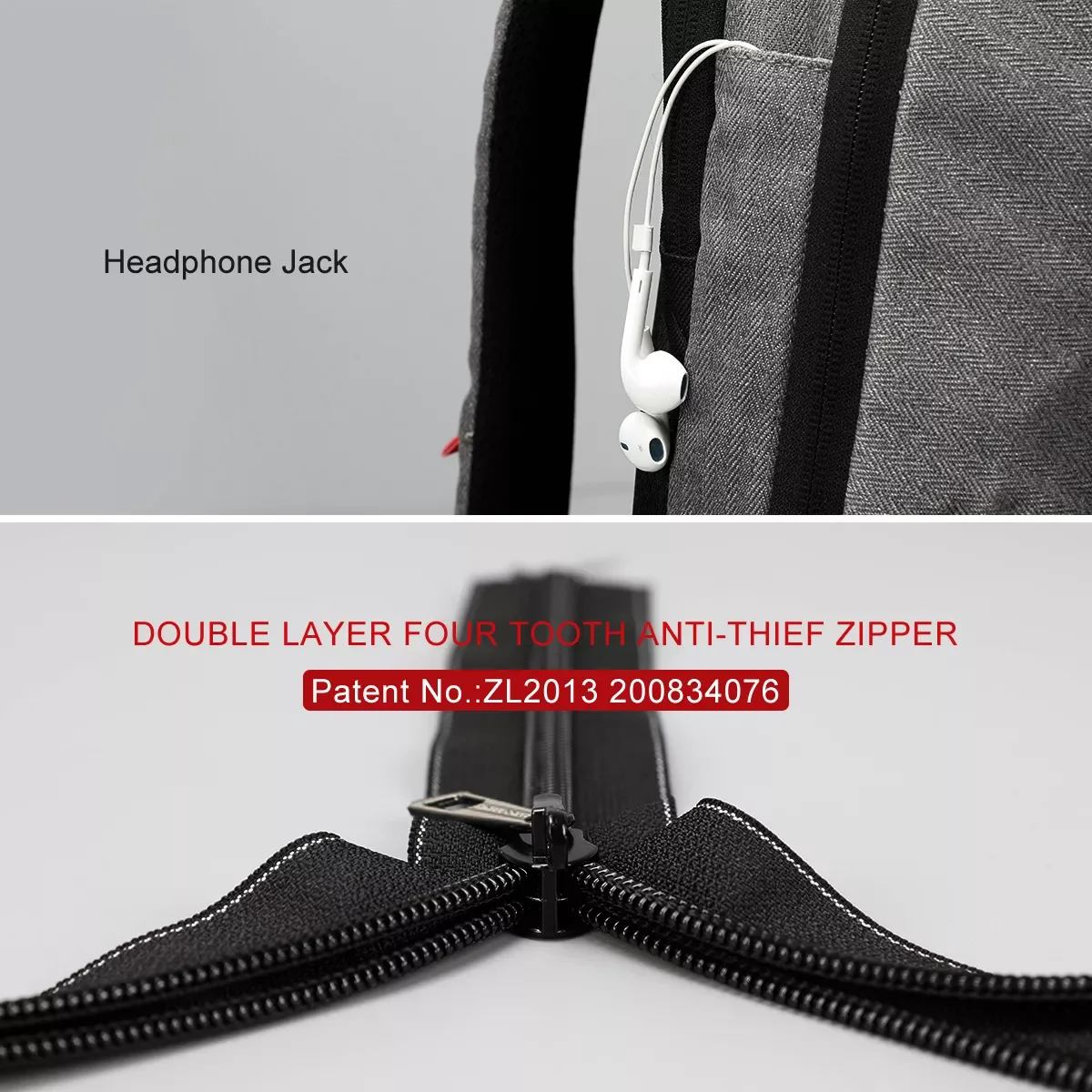 

Рюкзак для ноутбука 15,6-17 дюймов с USB-портом и защитой от кражи