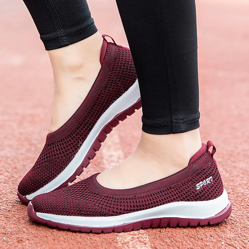 

Women's Casual Sports Shoes 2023 Summer New Breathable Mesh Wedge Women's Sneakers Outdoor Light Slip on Ladies Walking Shoes
