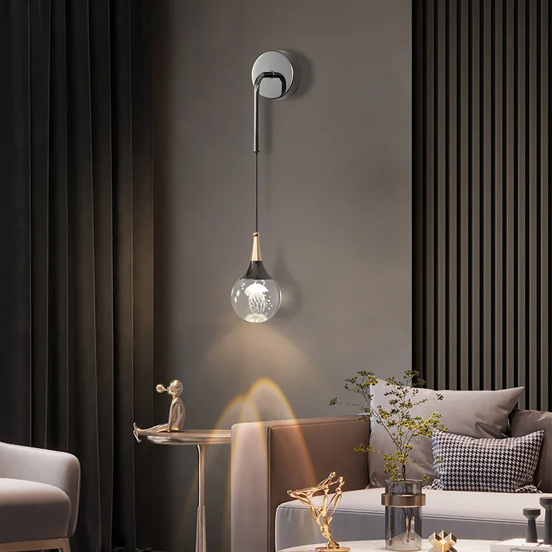 Современное искусственное настенное освещение прозрачный хрустальный шар с 3D