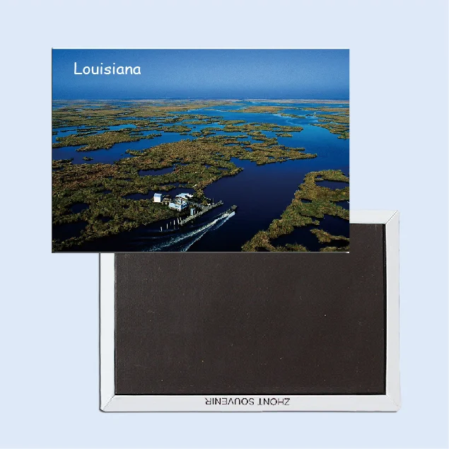 

США Путешествие дневное расстояние до реки Миссисипи, Луизиана, США Путешествия магниты 20532 прямоугольник 78*54*3 мм