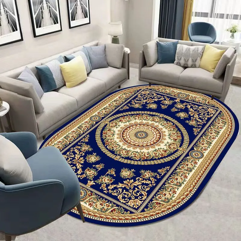 

Oval Carpet Persian Vintage Moroccan Carpets Home Living Room Sofa Coffee Table Rug Bedroom Large Area Rug Kitchen Anti-Slip Mat