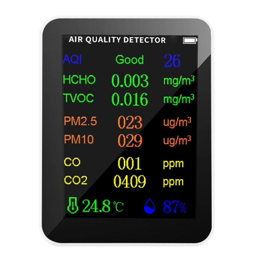 Детектор формальдегида 10 в 1 AQI M2 5 PM10 HCHO TVOC CO CO2 счетчик газа многофункциональный