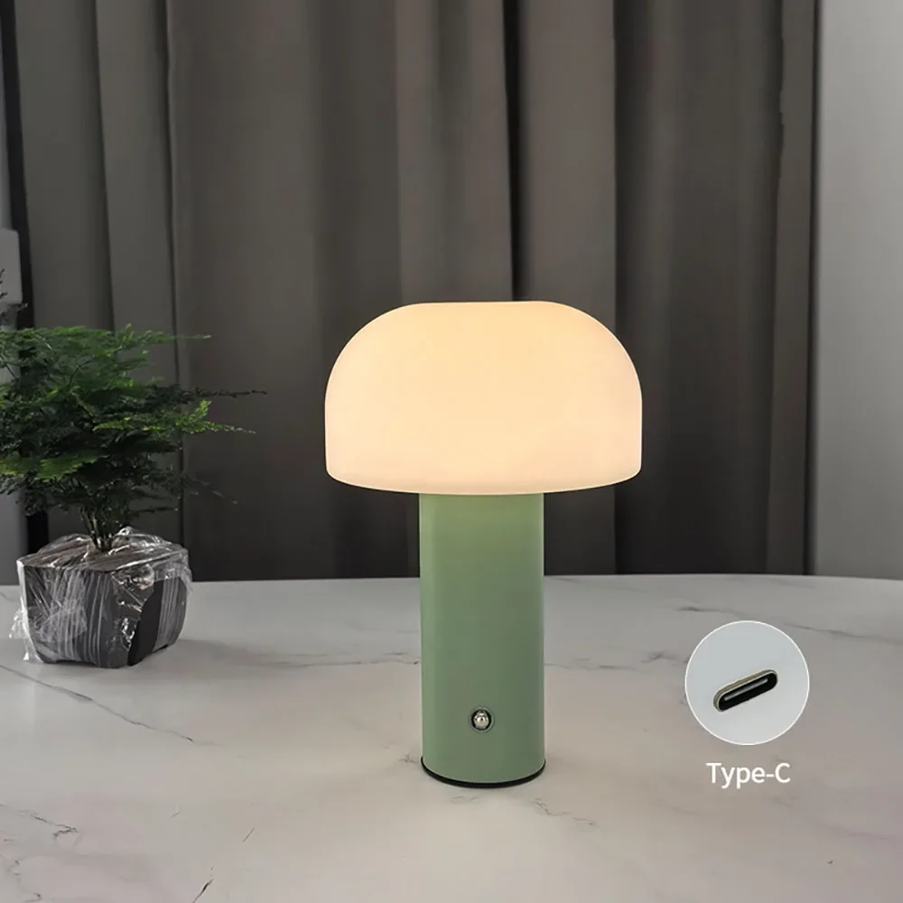 Фото Настольная лампа Cogumelo со светодиодной подсветкой, carregamento abajur, luz noturna para bar restaurante e decoração do quarto, 3-жильный, novo №4