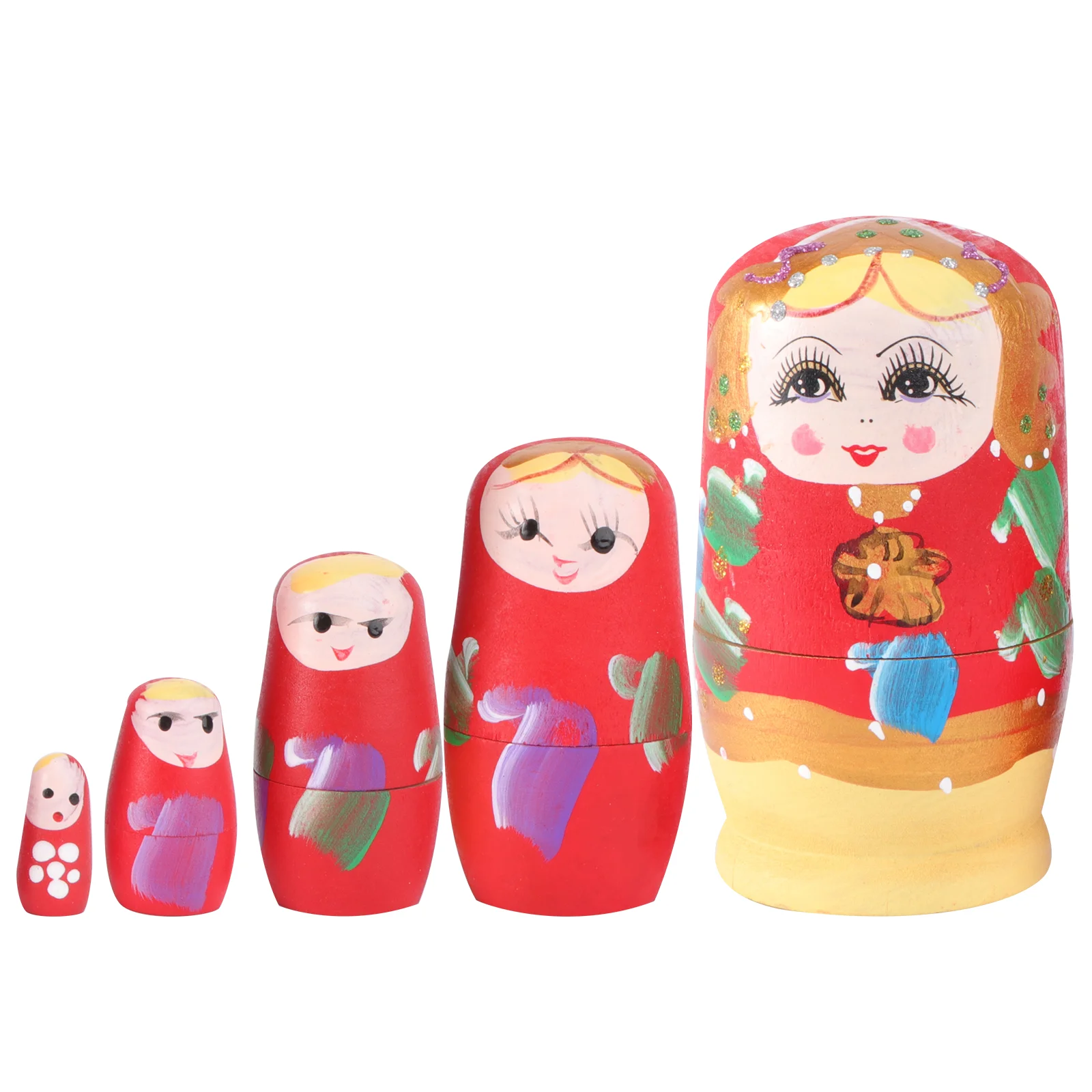 

Nesting Russian Wooden Toy Stacking Kids Nested Toys Christmas Painted Girl Set Wood Traditional Kid Babushka Toddlers Figurines
