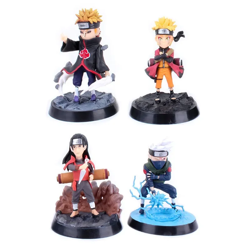 

4pcs/Set Anime Character Naruto Uzumaki Naruto Action Figures Kakashi Sakura Sasuke Itachi Obito Doll Vinyl PVC Model Gift Toys