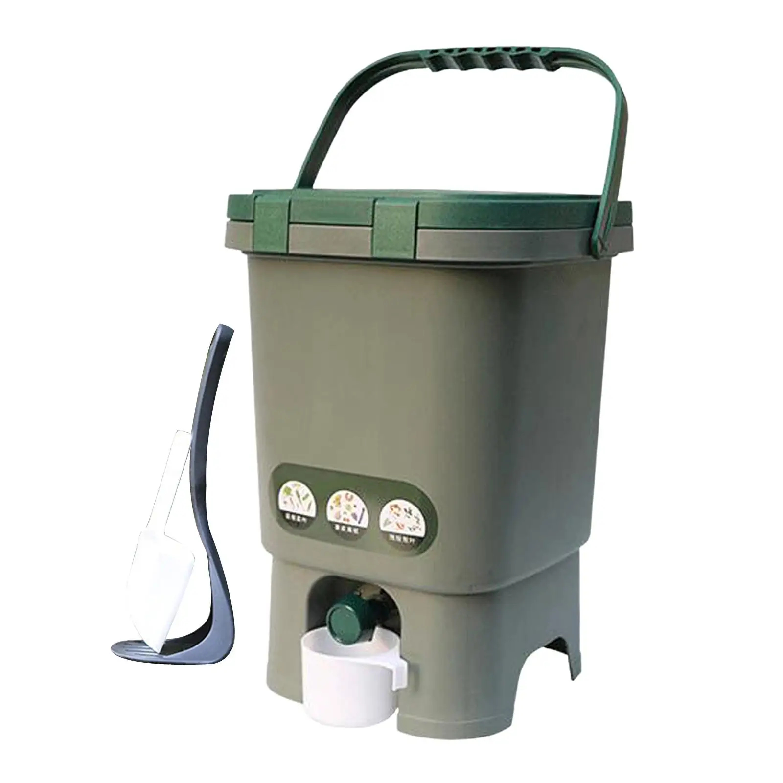 

Компостная корзина 15 л с крышкой, прочная портативная мусорная корзина, герметичная ферментная корзина для фермы, кемпинга, заднего двора, балкона, сада