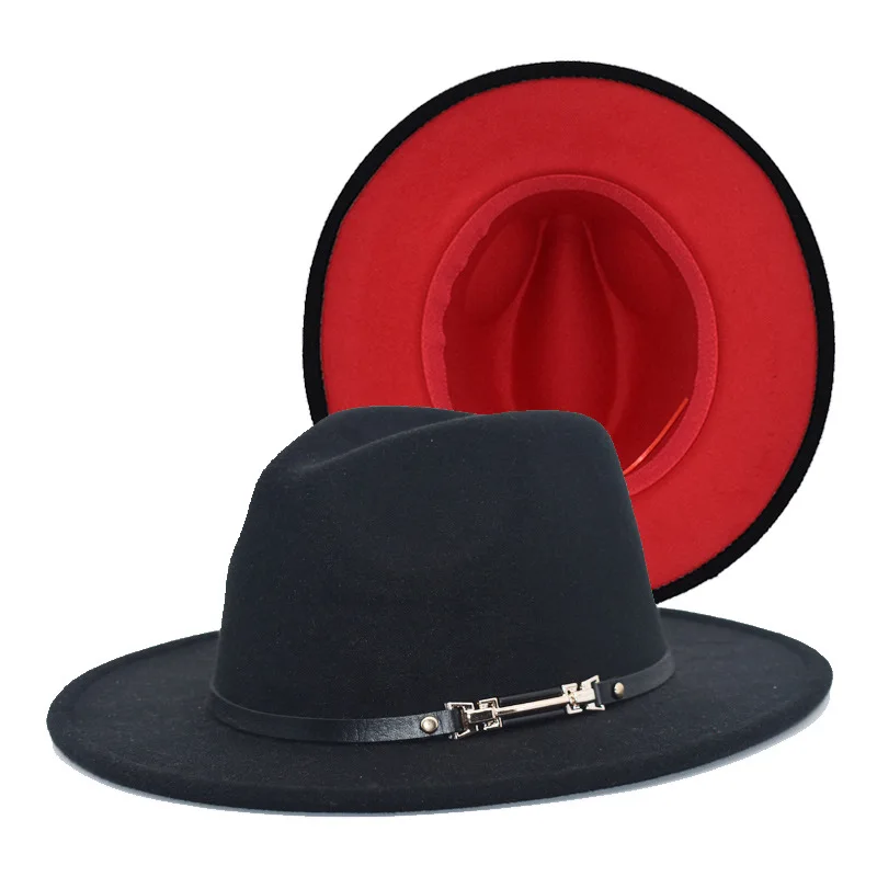 

Hat Women's cap Jazz Europe and America Fedoras Wool felt Beach Hats Winter women Men Trilby Derby Caps