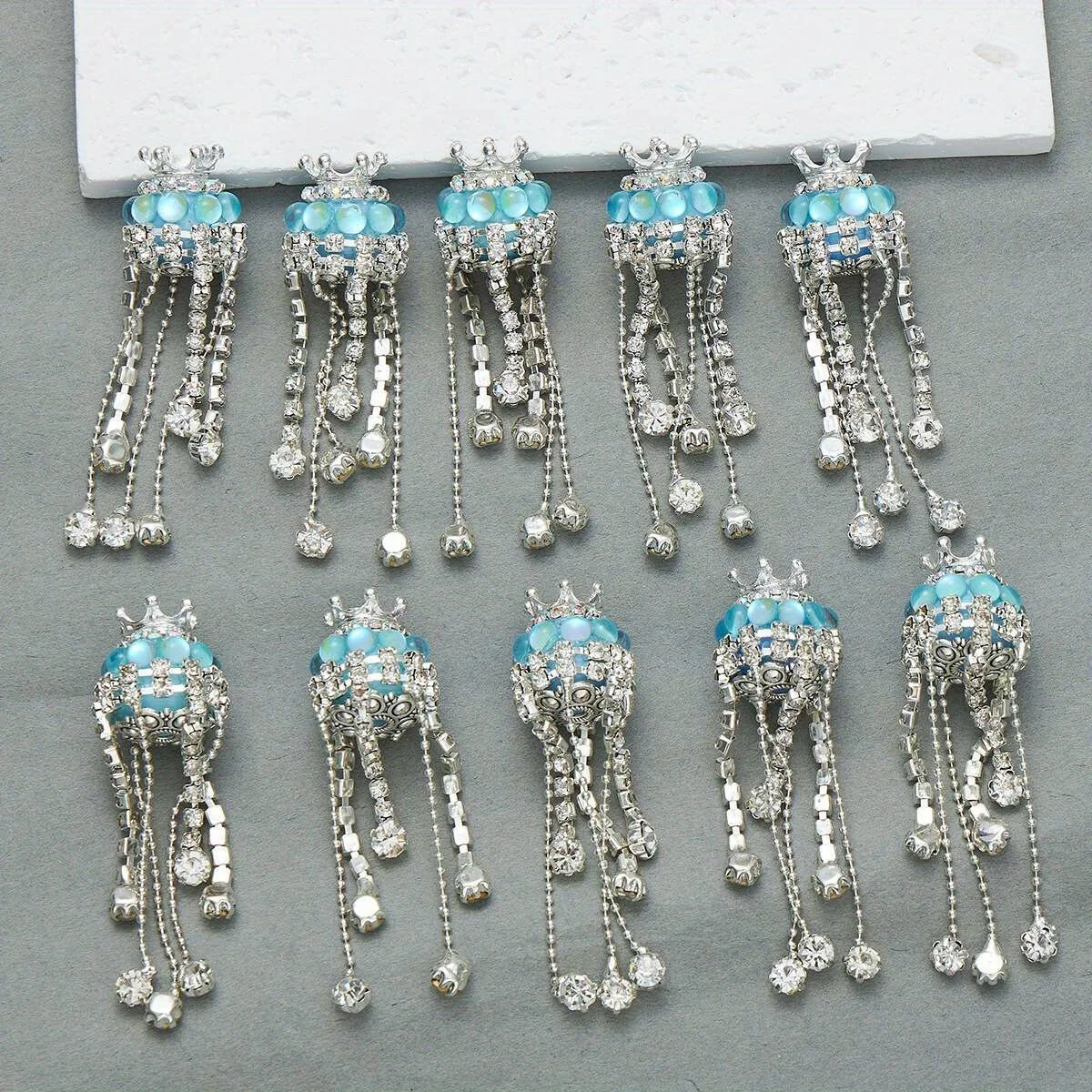 4 шт. цепочка с кисточками в форме короны хрустальные бусины круглые стеклянные