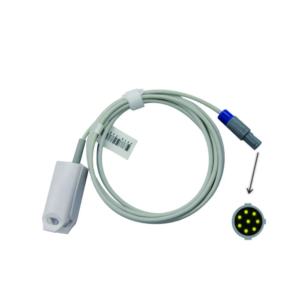 

Compatible with ZONDAN NELLCOR 8 Pin, SPO2 Probe Sensor for Monitor, Reuse Blood Oxygen Sensor, Vital Signs Data Monitoring