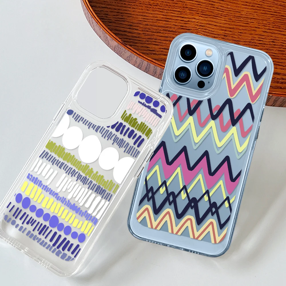 

Irregular Graffiti Clear Phone Case for iPhone 14 13 12 11 Pro Max Mini XS XR X Protection Shell Cover for iPhone14ProMax Coque