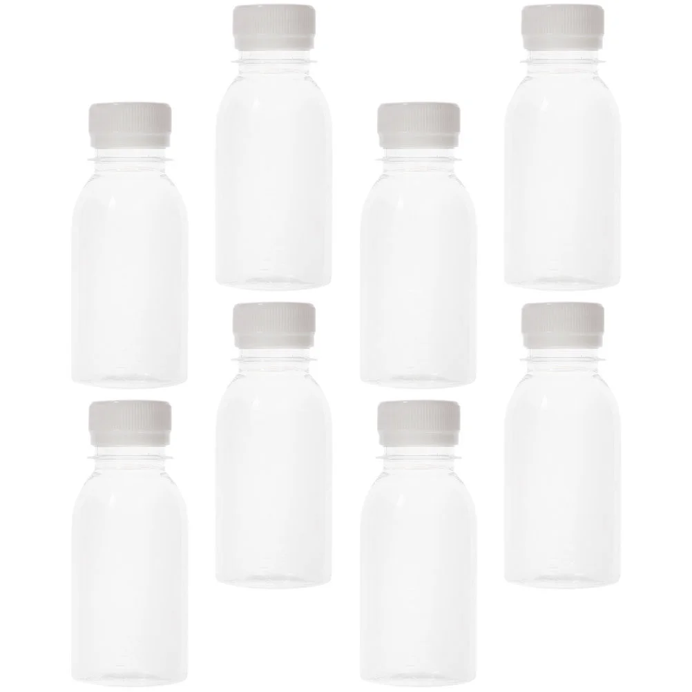 

Clear Water Drink Bottles Caps Juice Containers Party Mini Empty Portable Plastic Small Lids Glass Beverage Dispenser
