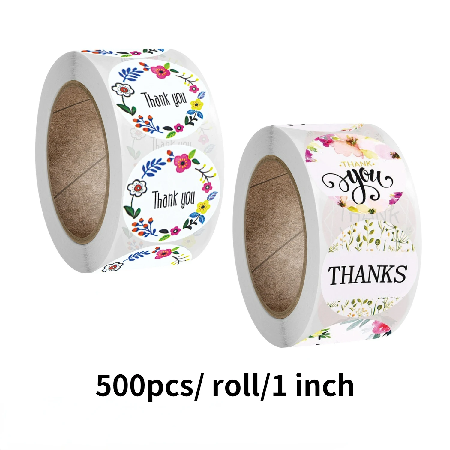 

500 шт./рулон/1 дюйм, цветок, спасибо, наклейки, подарок, украшение, наклейка для заказа, свадьба, день рождения, деловая доставка