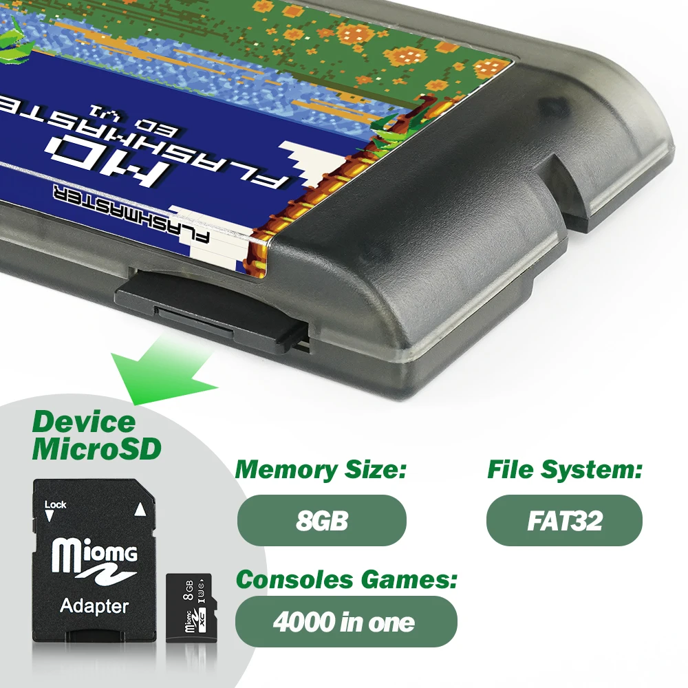 Фото Mega Drive V1 4000 в 1 с TF-картой 8 ГБ, игровая карта MD для игровой консоли системы SEGA Genesis Mega Drive Master №2