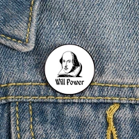 will power printed pin custom funny brooches shirt lapel bag cute badge cartoon cute jewelry gift for lover girl friends