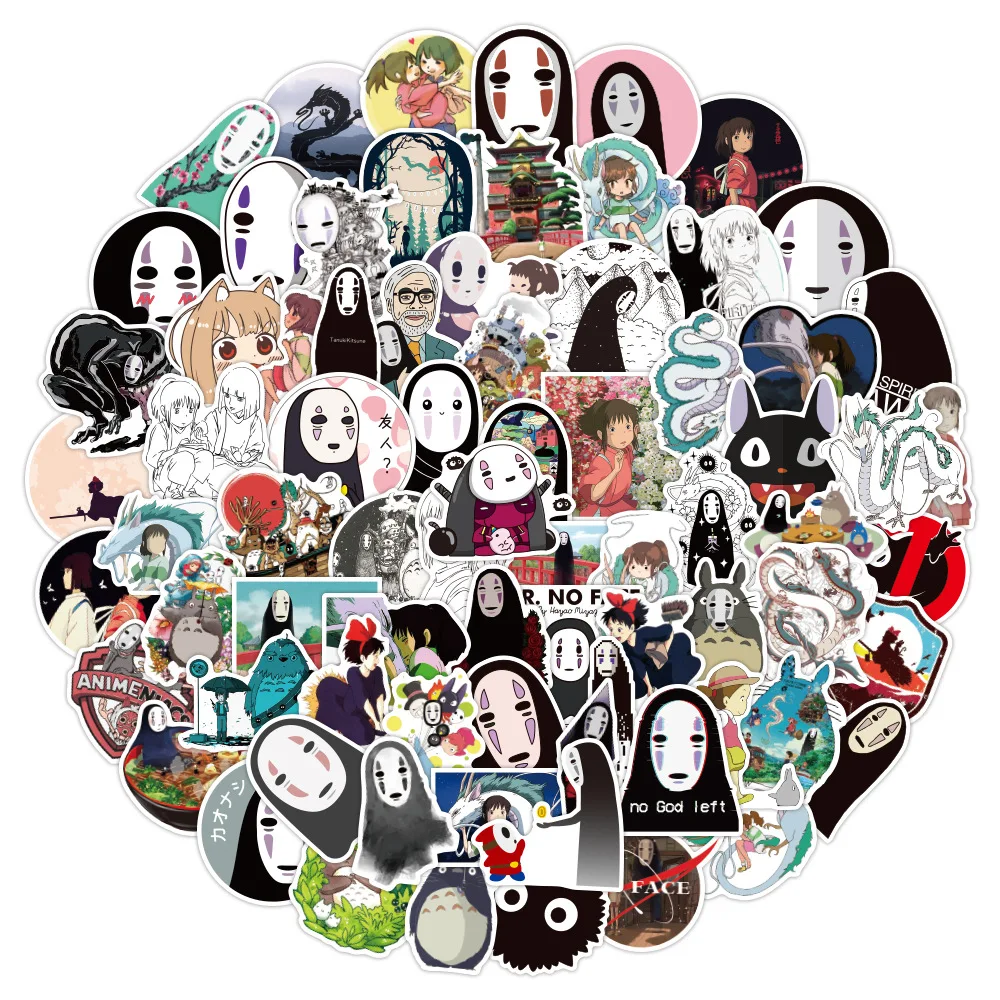 

100 шт., японские аниме-наклейки ghilii, Хаяо, Миядзаки, Тоторо, вибрированные принцессы Кики, канцелярские наклейки, детские игрушки