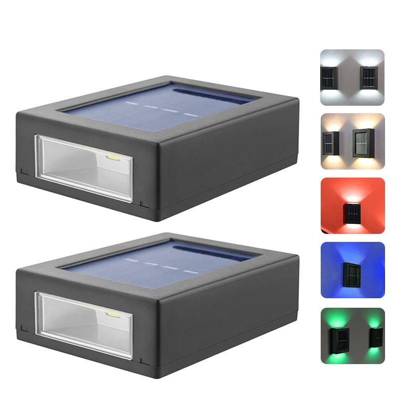 

2pc LED Solar Wall Lamp Waterproof Garden Decor Lamps for Balcony Courtyard Street Wall Light Sunlight Garden Outdoor Solar Lamp