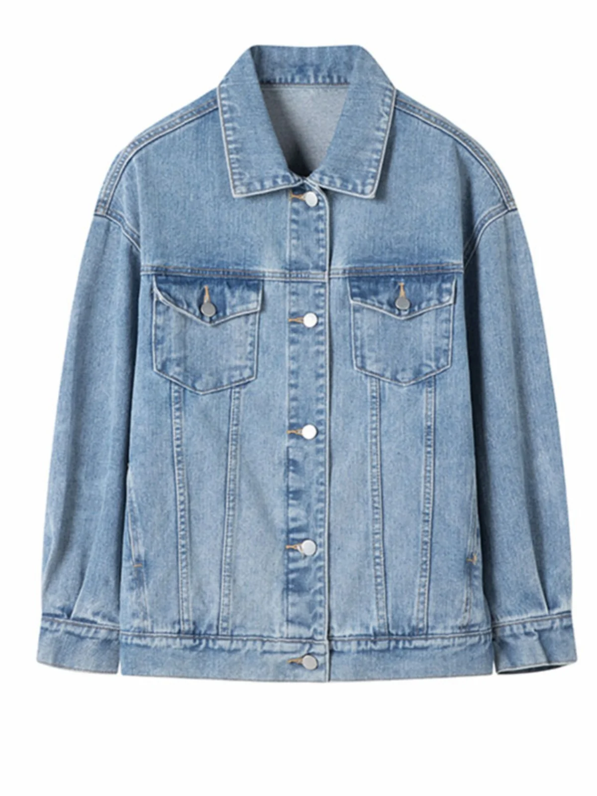 Высококачественное светло-голубое джинсовое пальто для женщин весна 2024 новая