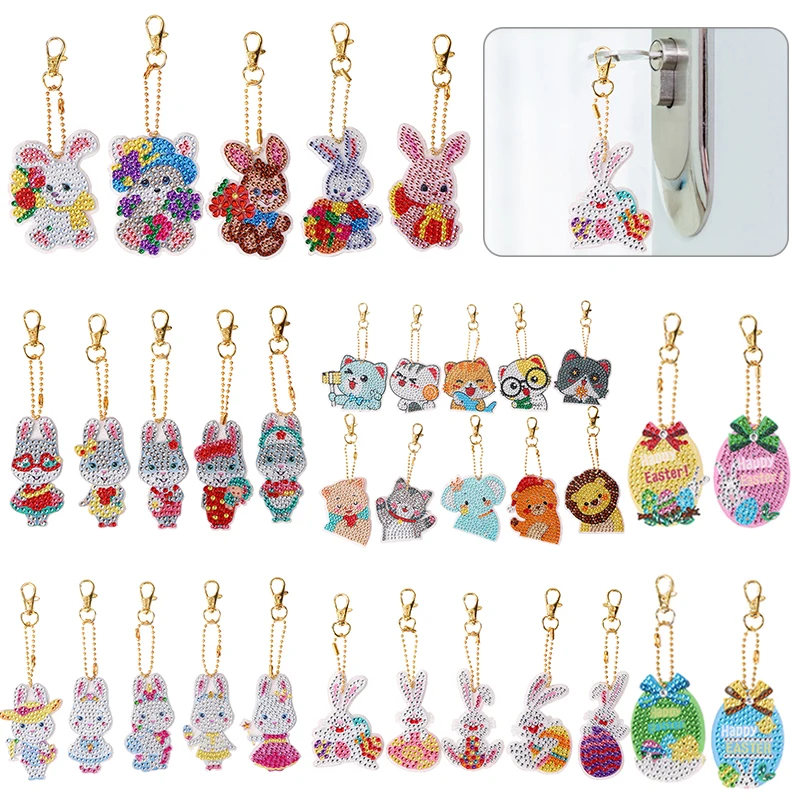 

Брелок с вышивкой в виде кролика, 5 шт.