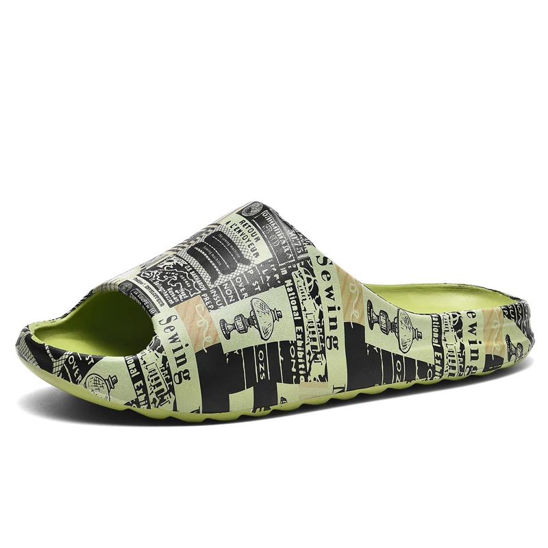 

Men's Summer Yeez Slides Slip On Breathable Beach Sandal Fish Mouth YZY Slippers For Men