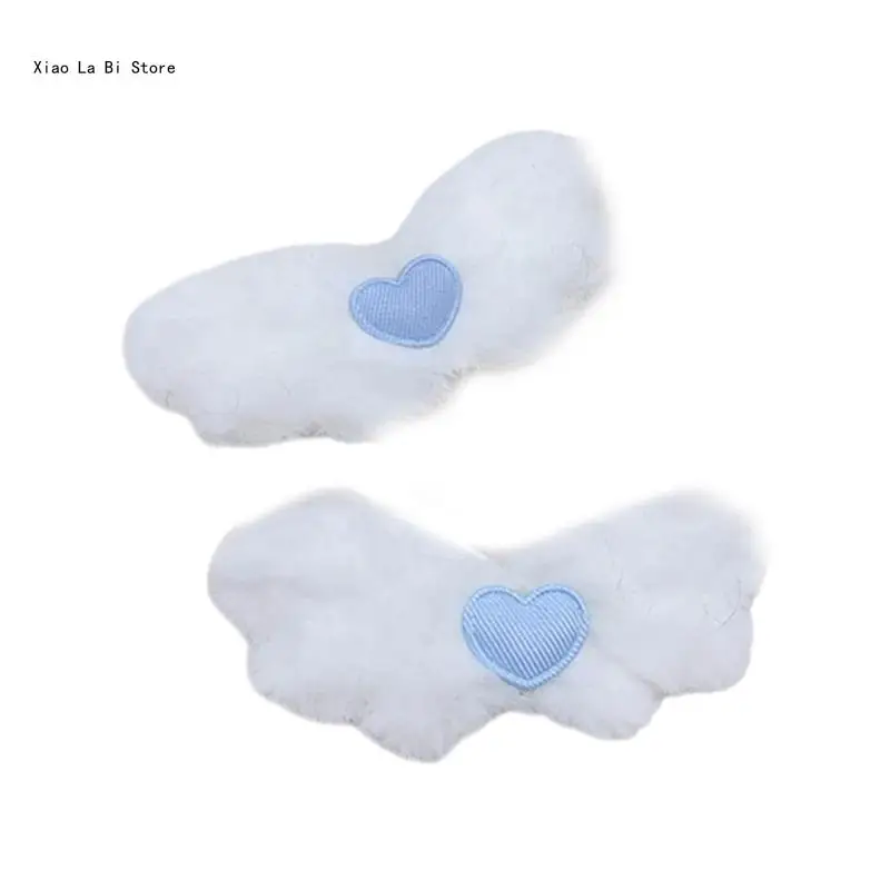 Прекрасная заколка для волос девочек плюшевые заколки в форме крыльев с вышивкой