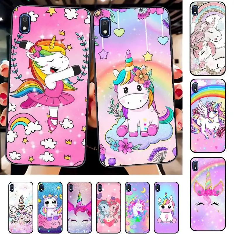 

Pink Unicorn Rainbow Phone Case for Samsung A51 01 50 71 21S 70 31 40 30 10 20 S E 11 91 A7 A8 2018