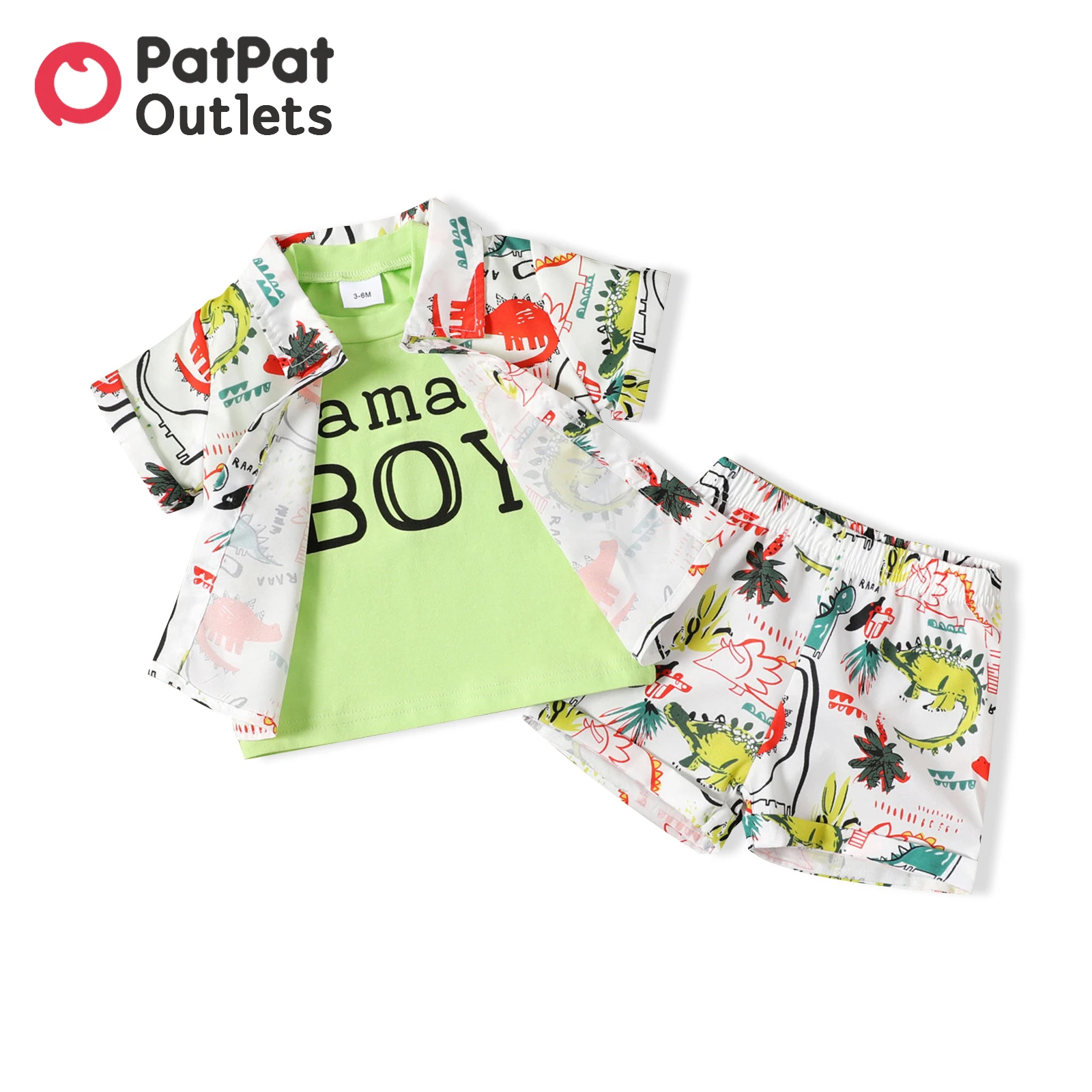 

PatPat 3-Pack Newborn Birth Baby Boy Clothes New Born Stuff Children's set 95% Cotton Short-sleeve Tee Allover Dinosaur Set