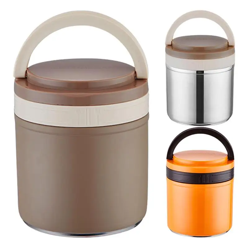 

800ml Stainless Steel Hot Food Jar with Handle Breakfast Cup Soup Storage Container Sealed Leakproof Soup Thermos Lunch box