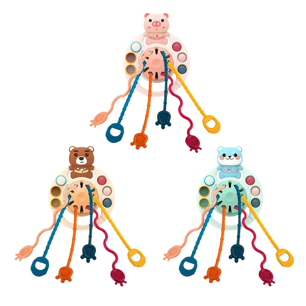 

Montessori Developmental Sensory Toys Portable Silicone Chewing Toys Multipurpose Educational Stretching Toys for Children Gifts