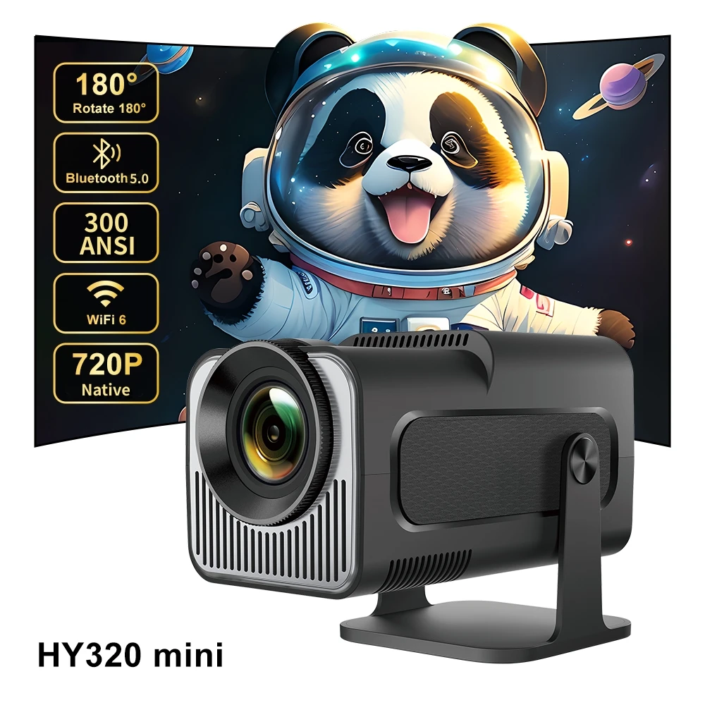 Портативный мини-проектор 4K Salange HY320 720P Freestyle для Samsung XiaoMi Android iPhone с HD BT5.0 WIFI и