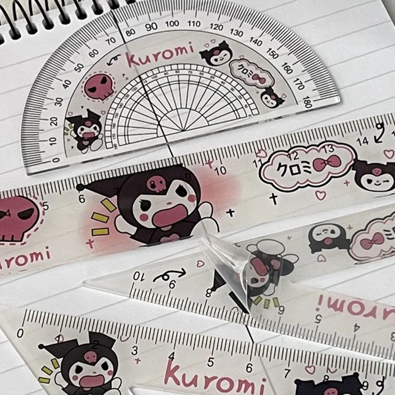 4 шт./компл. набор линеек Sanrio с героями мультфильмов Kuromi Cinnamoroll акриловых