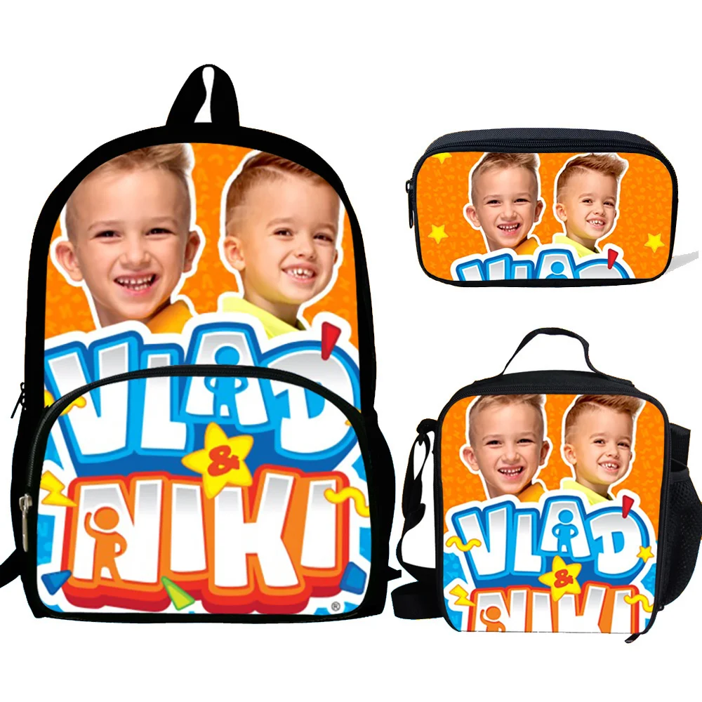 

3pcs Mochila Vlad Niki Print Backpack for Boys Girls School Bags Kids Pattern BookBag Kids School Bag Pack