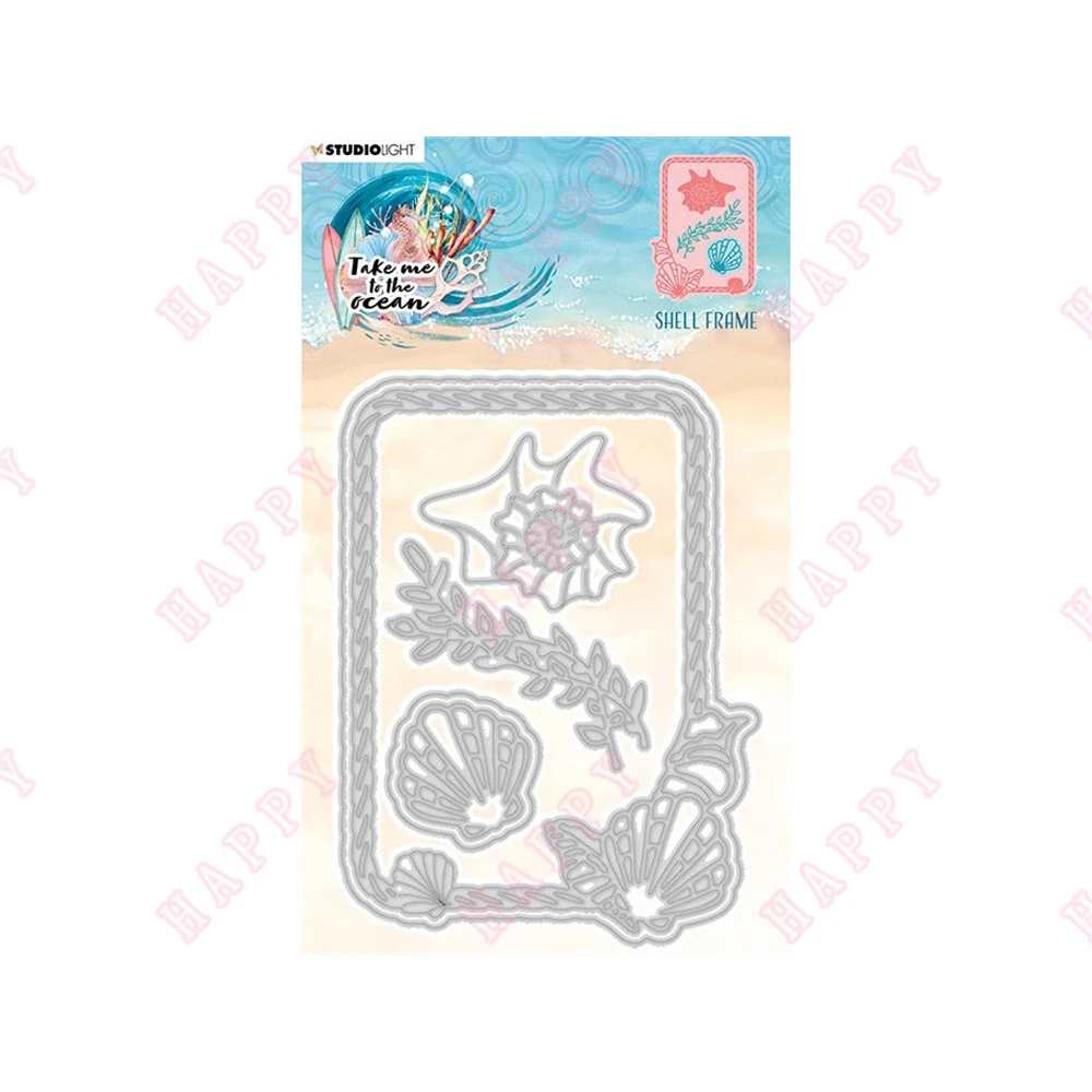 

2022 Summer Shell Frame Metal Cutting Dies Diy Scrapbooking Paper Greeting Cards Album Diary Crafts Decoration Embossing Molds