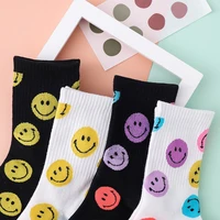 smiling face harajuku cute women socks kawaii cotton socks unisex happy casual streetwear funny calcetines mujer dropshipping