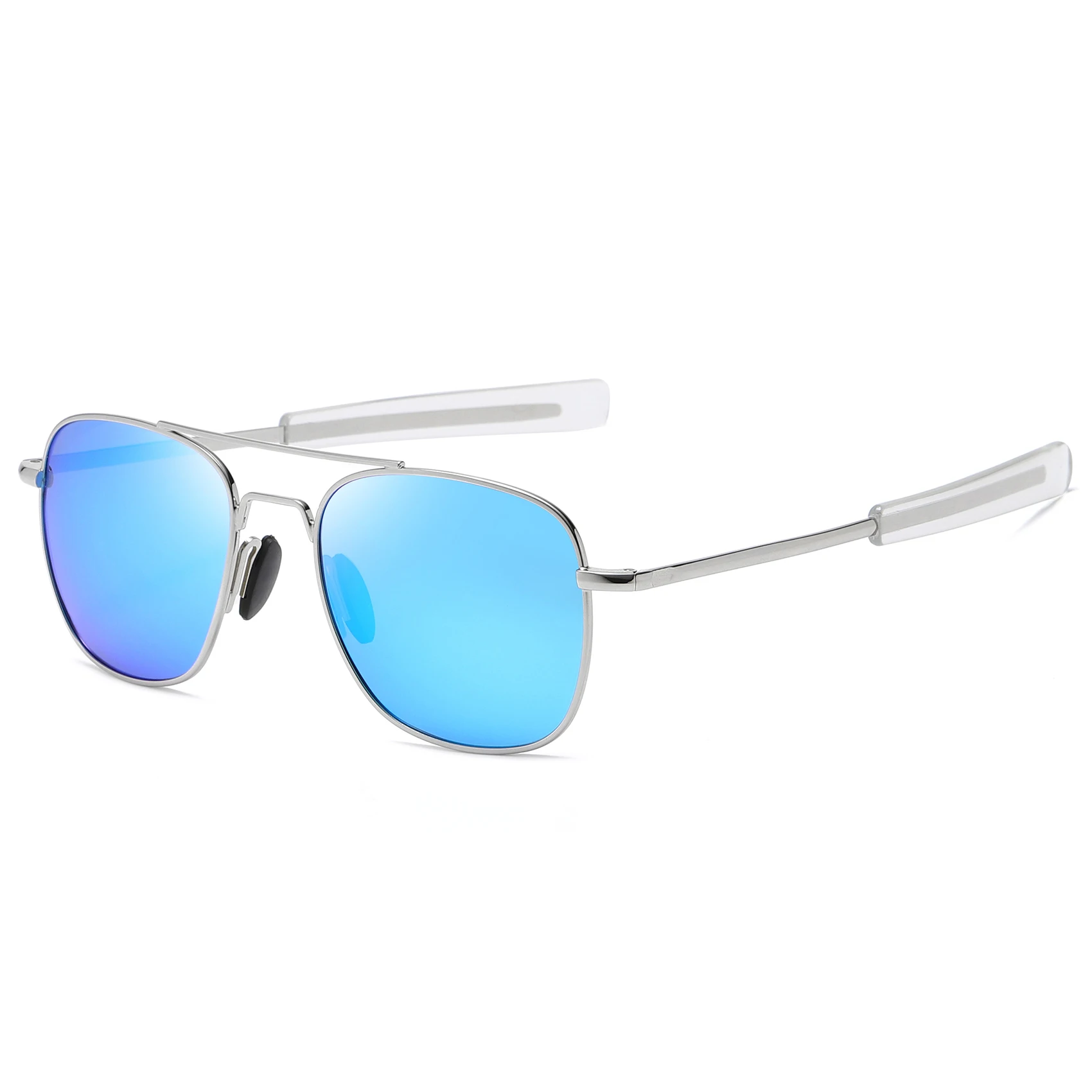

2022 New Mens Pilot Military Sunglasses Driving Mirrored Night Vision Glasses Eyewear Brand Designer Polarized Sunglasses Blue